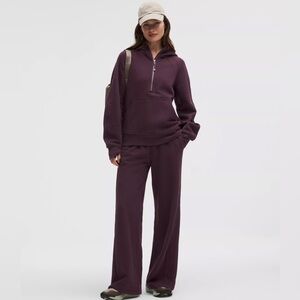 Lululemon scuba mid-rise wide leg pant- size XS *short 28inch.  Black plum color